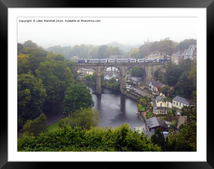 A foggy day in Knaresborough.  Framed Mounted Print by Lilian Marshall