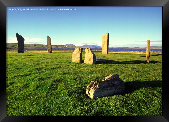 The Stones of Stenness, Orkney Islands, Scotland Framed Print by Navin Mistry