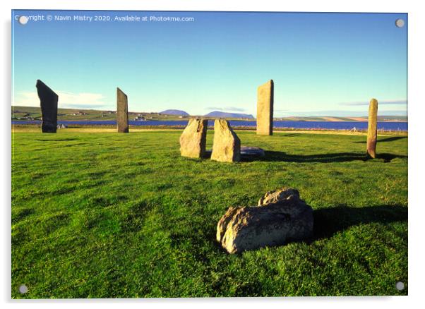 The Stones of Stenness, Orkney Islands, Scotland Acrylic by Navin Mistry