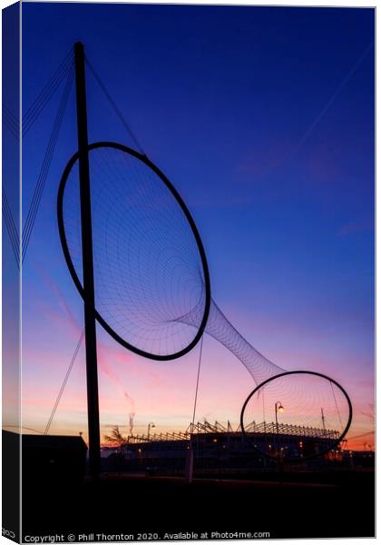 Sunrise behind the tees Valley Giant, Temenos No.2 Canvas Print by Phill Thornton
