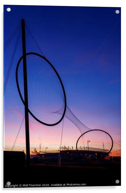 Sunrise behind the tees Valley Giant, Temenos No.2 Acrylic by Phill Thornton