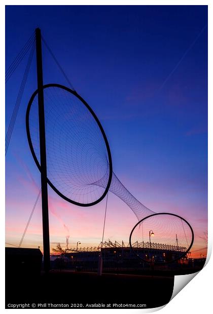 Sunrise behind the tees Valley Giant, Temenos No.2 Print by Phill Thornton
