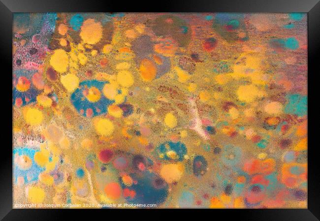Abstract grunge art background texture with colorful paint splashes Framed Print by Joaquin Corbalan