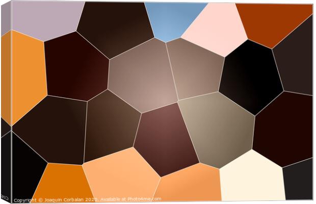 Geometric pattern of dark colors as a mosaic of large tiles of a minimalist design of brown tones, abstract colored texture shape. Canvas Print by Joaquin Corbalan