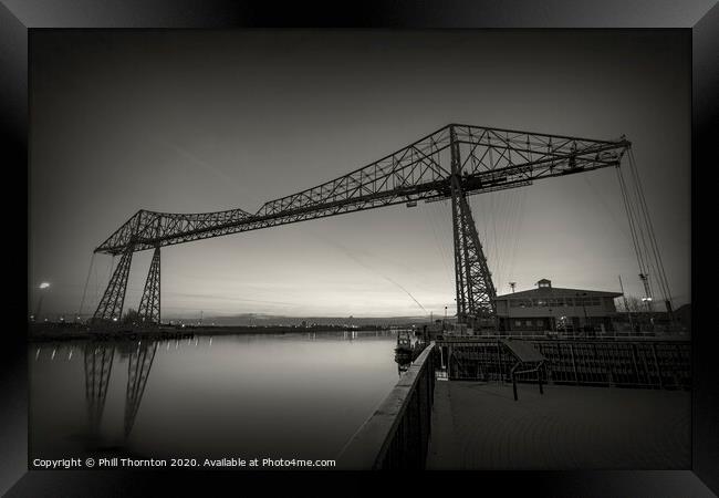 Tees Transporter bridge. No.2  B&amp;amp;W Framed Print by Phill Thornton