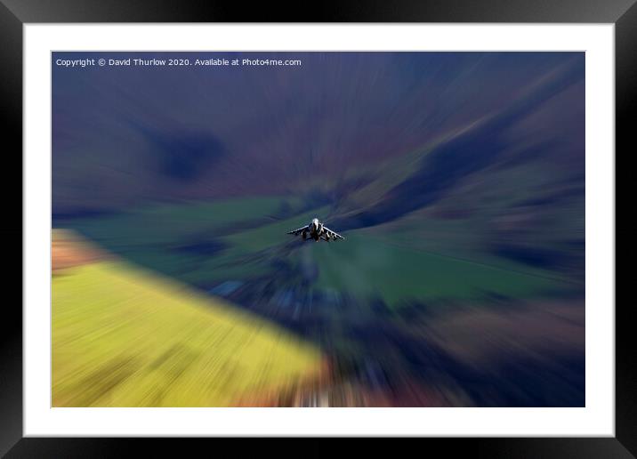 High Speed Harrier Framed Mounted Print by David Thurlow