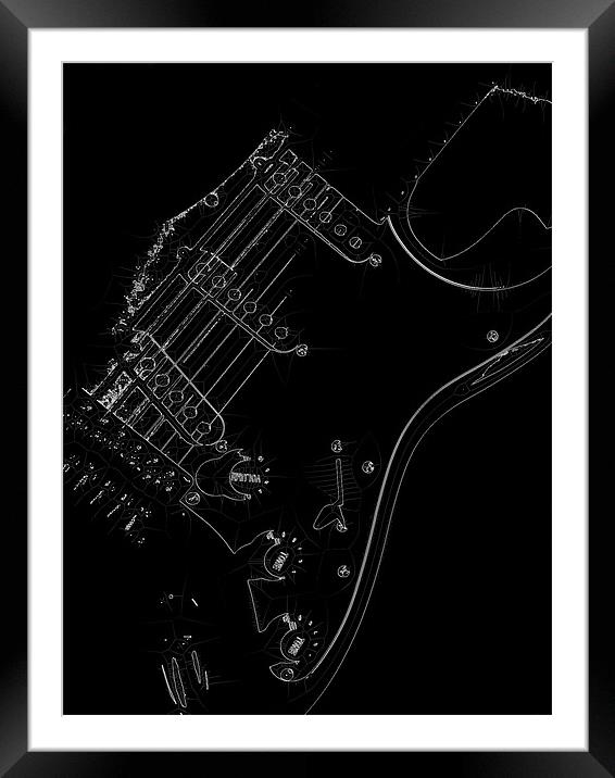 Guitar Framed Mounted Print by Ian Jeffrey