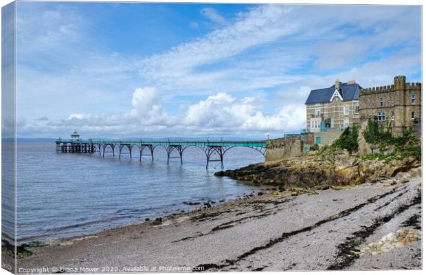 Clevedon Pier Somerset Canvas Print by Diana Mower