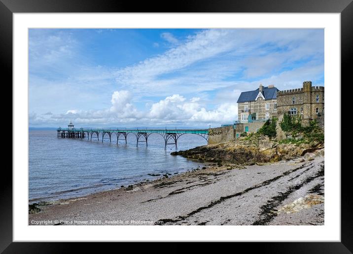 Clevedon Pier Somerset Framed Mounted Print by Diana Mower