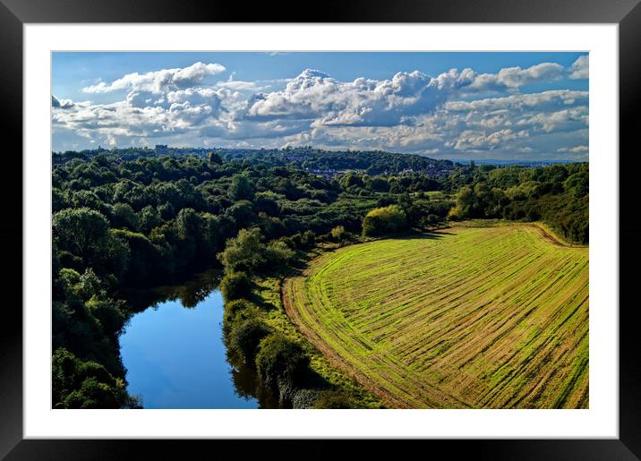 Conisbrough & River Don from Viaduct Framed Mounted Print by Darren Galpin