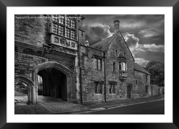 Wells Cathedral courtyard Framed Mounted Print by Kevin White