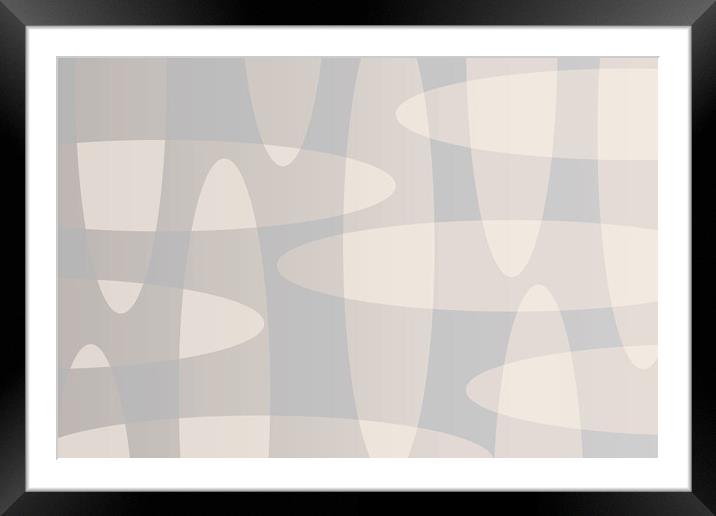 Abstract vector background, with gray ellipses Framed Mounted Print by Arpad Radoczy