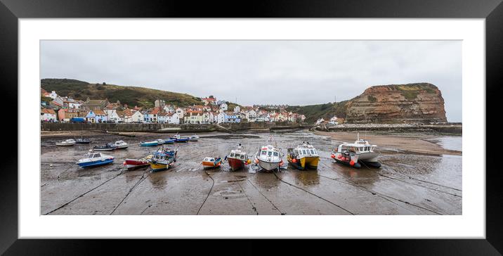 Fishing boats in Staithes harbour Framed Mounted Print by Jason Wells