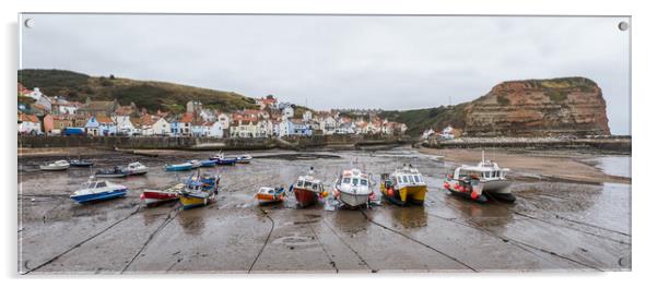 Fishing boats in Staithes harbour Acrylic by Jason Wells