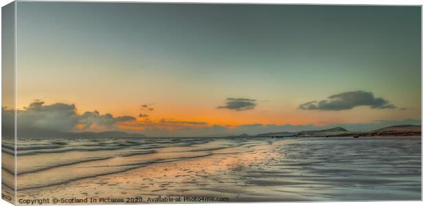 Sunset At Seamill Beach Canvas Print by Tylie Duff Photo Art
