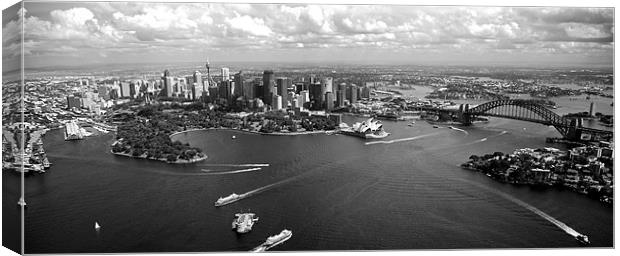 Sydney Harbour Arial Canvas Print by Lee Martin