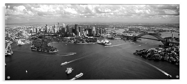 Sydney Harbour Arial Acrylic by Lee Martin