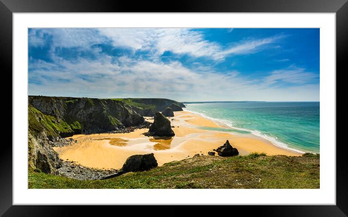 Bedruthan Steps 2 Framed Mounted Print by Maggie McCall
