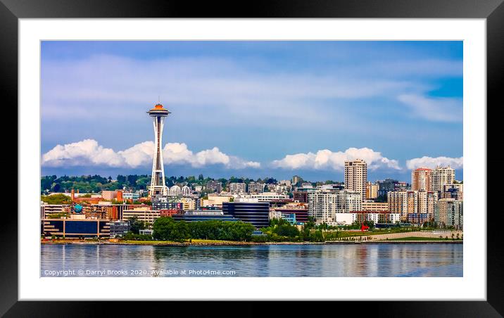 Seattle From Sea Framed Mounted Print by Darryl Brooks