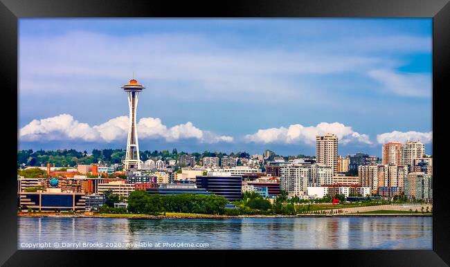 Seattle From Sea Framed Print by Darryl Brooks