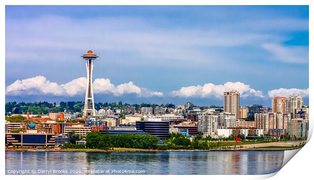 Seattle From Sea Print by Darryl Brooks