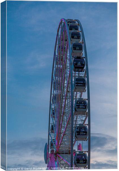 Seattle Great Wheel From Side Canvas Print by Darryl Brooks