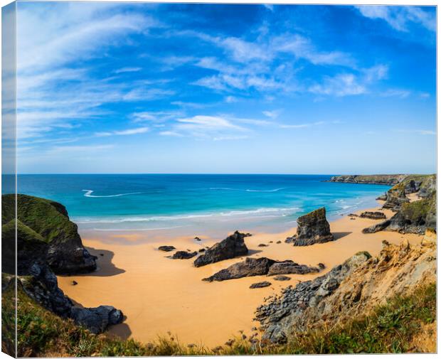 Bedruthan Steps 3 Canvas Print by Maggie McCall