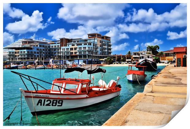 Oranjestad. Aruba Print by Elaine Manley