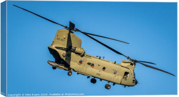 Australian Army CH 47 Chinook Canvas Print by Pete Evans