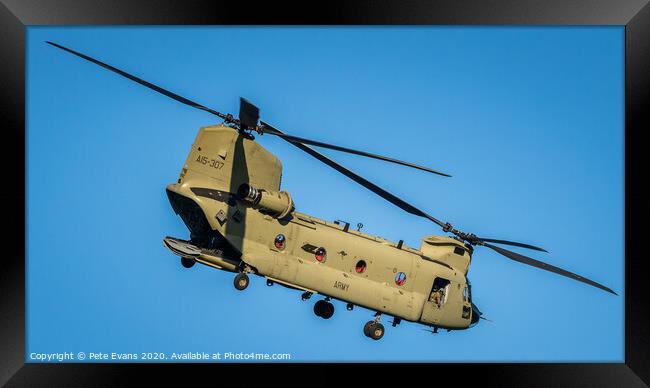 Australian Army CH 47 Chinook Framed Print by Pete Evans