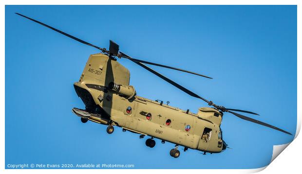 Australian Army CH 47 Chinook Print by Pete Evans