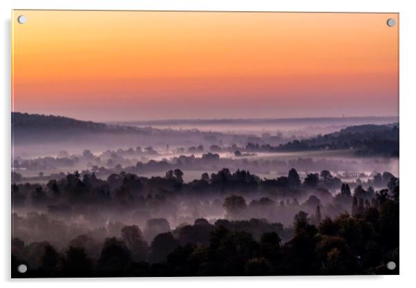 Thames valley dawn Acrylic by Jim Hellier