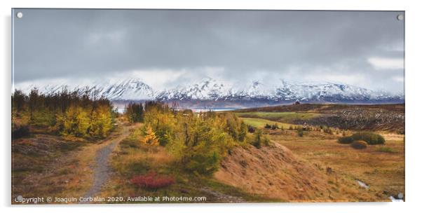 High Icelandic or Scottish mountain landscape with high peaks and dramatic colors Acrylic by Joaquin Corbalan