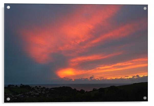 Cloudy Sunrise over Holcombe and Dawlish Acrylic by Jeremy Hayden