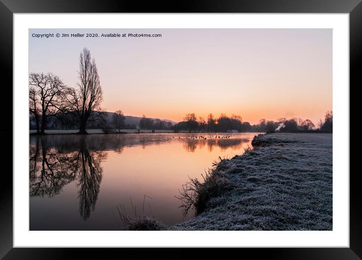  Dawn over Mapledurham reach on the river Thames Framed Mounted Print by Jim Hellier