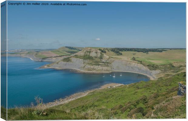 Jurassic coast at Chapmans pool Canvas Print by Jim Hellier