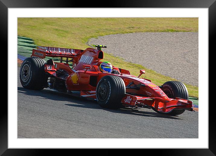 Ferrari racing Framed Mounted Print by Peter West