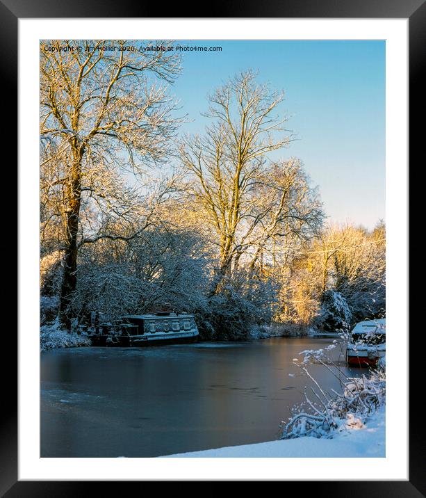Frozen river at  Aldermaston Wharf  Framed Mounted Print by Jim Hellier