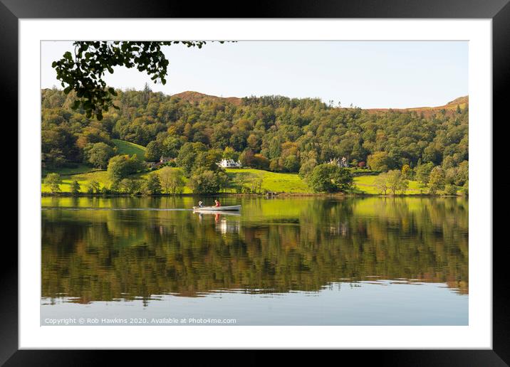 Rowing on Grasmere Framed Mounted Print by Rob Hawkins