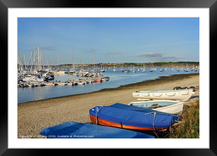 Mylor Yacht Harbour   Cornwall Framed Mounted Print by Jim Key