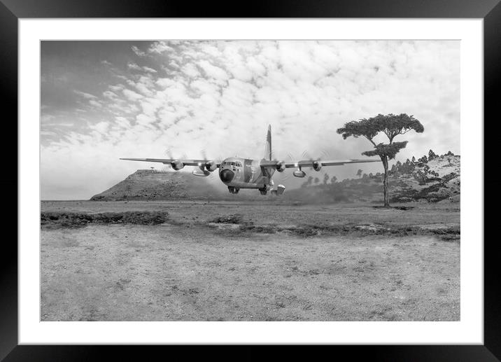 Operation Bushel - the last air drop, B&W version Framed Mounted Print by Gary Eason
