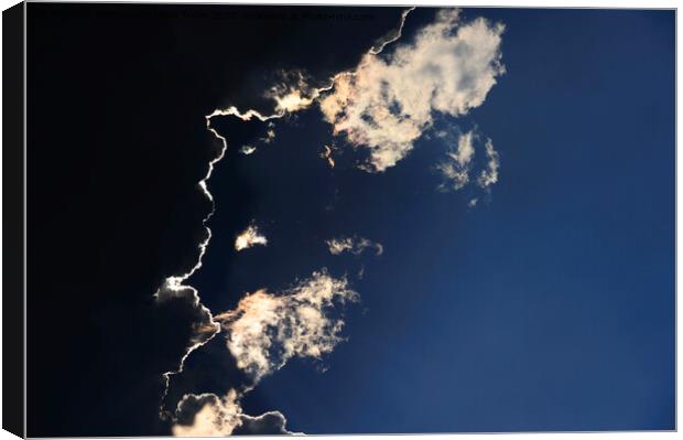 Clouds in a blue sky wallpaper Canvas Print by Alessandro Della Torre