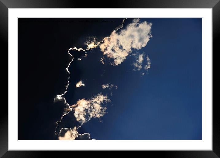 Clouds in a blue sky wallpaper Framed Mounted Print by Alessandro Della Torre