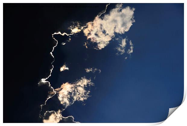 Clouds in a blue sky wallpaper Print by Alessandro Della Torre