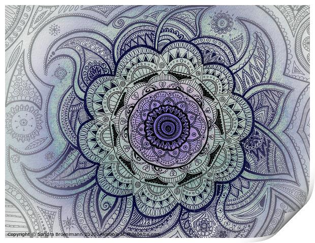 Purple mandala Print by Sandra Broenimann