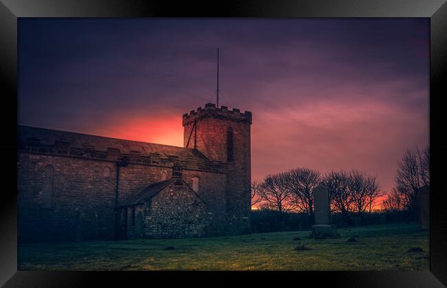 Seaham Church at Sunset Framed Print by Duncan Loraine