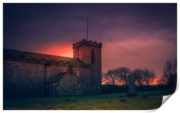 Seaham Church at Sunset Print by Duncan Loraine