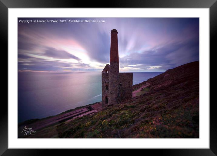 Wheal Coates at Sunset Framed Mounted Print by Lauren McEwan