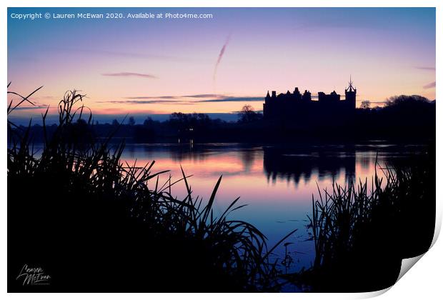 Sunrise at Linlithgow Palace Print by Lauren McEwan