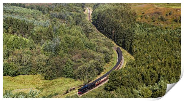 Steam train navigating a valley Print by Jason Wells